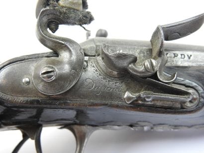 FRANCE. Pistolet à silex de voyage à double...