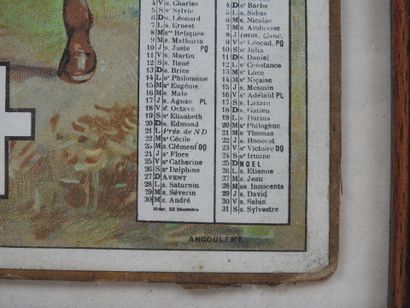 CALENDRIER RIZ LA + de 1910, carton chromolithographié...