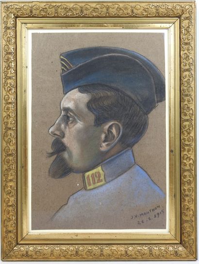 MOUTHON J.V. Portrait d'un capitaine du 112e...