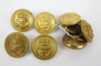 GERMANY. Lot of 8 imperial navy large gold...