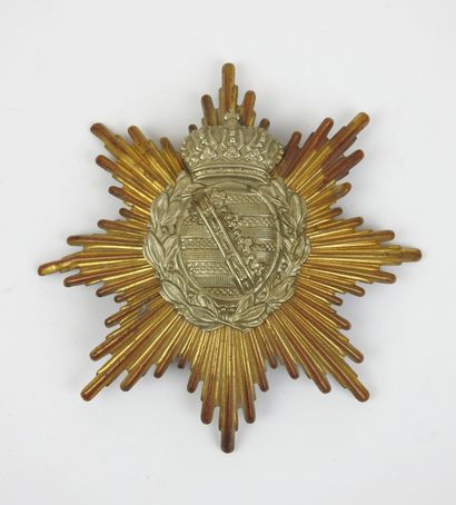 ALLEMAGNE. Saxe, plaque de casque à pointe...