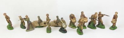 JOUETS. JRD, suite de 13 figurines en composition...