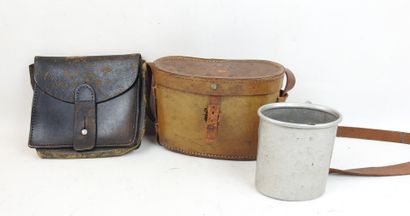 FRANCE. Cartouchière Lebel en cuir noir de...