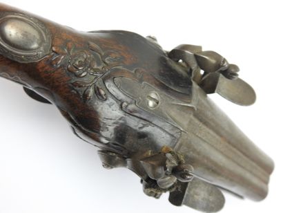 FRANCE. Pistolet à silex de voyage à double...