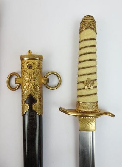 JAPON. Superbe dague d'officier de la marine...