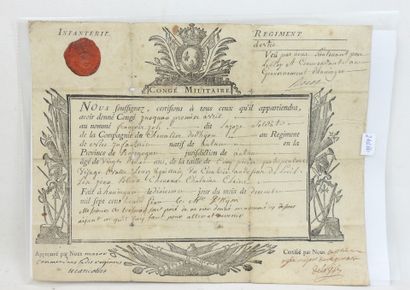 DOCUMENTS. Congé militaire avec vignette...