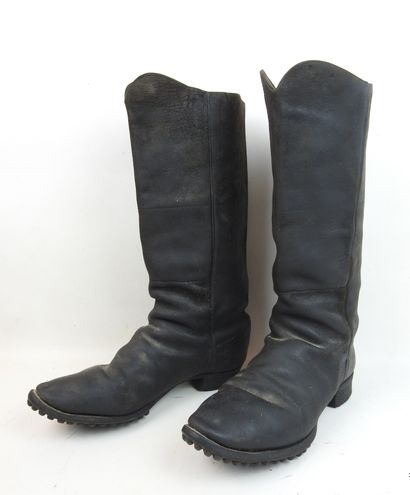 FRANCE. Paire de bottes d'officier en cuir...