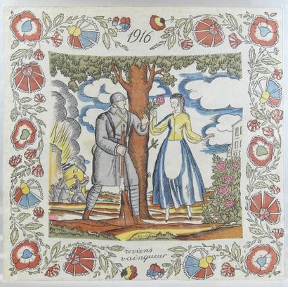 FRANCE. Handkerchief printed 