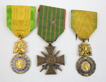 FRANCE. Suite de 2 médailles militaires avec...