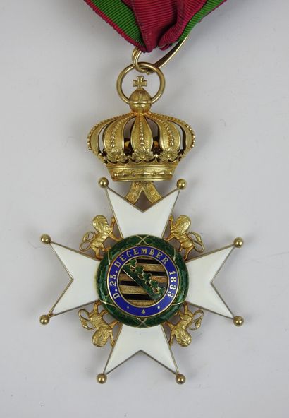 SAXE. Ordre de la maison Ernestine, croix...