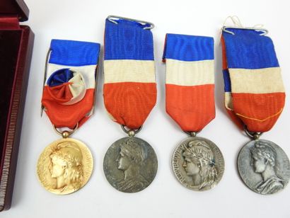 FRANCE. Lot de 6 médailles d'honneur anciennes...