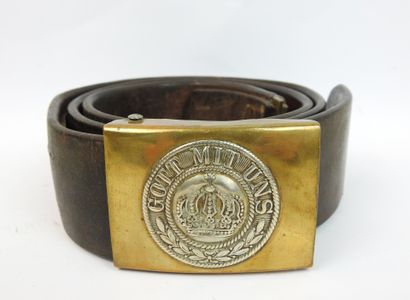 ALLEMAGNE. Ceinturon avec plaque prussienne...