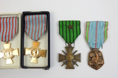FRANCE. Lot de 6 médailles 1939-1940, croix...