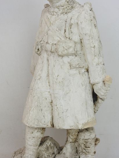FRANCE. Plaster sculpture of a poilu in winter,...