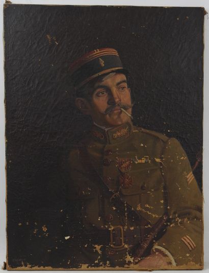 MARCO E. Portrait d'un capitaine du 2e régiment...