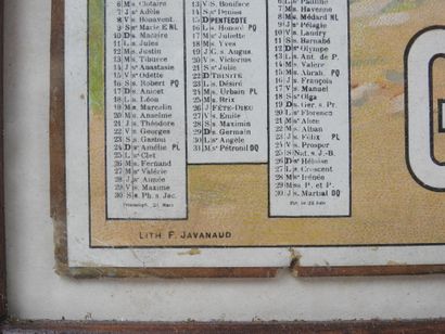 CALENDRIER RIZ LA + de 1910, carton chromolithographié...