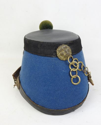 FRANCE. Shako modèle 1872 de chasseur à cheval,...