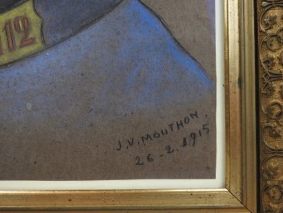 MOUTHON J.V. Portrait d'un capitaine du 112e...