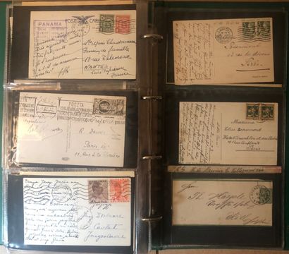 1 classeur vert de plus de 198 lettres oblitérations...