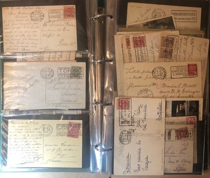 1 classeur vert de plus de 198 lettres oblitérations...