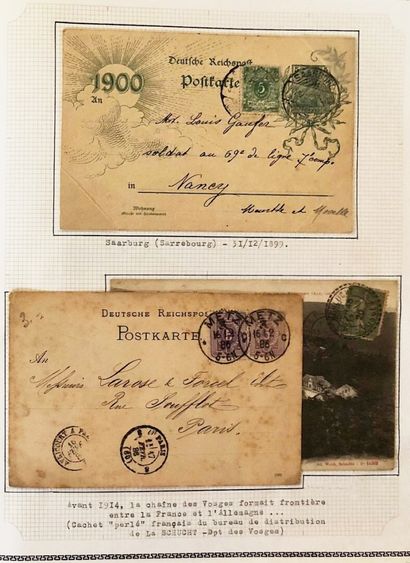 1 album d'Alsace Lorraine de 65 pages 1860/1955...