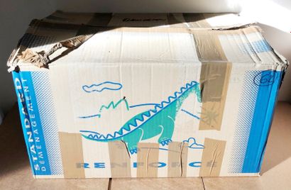 1 grand carton avec des boites remplies de...