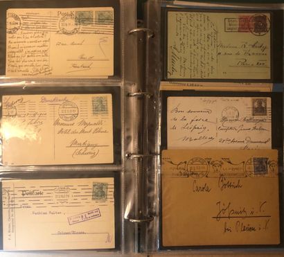1 classeur vert de plus de 198 lettres oblitérations...