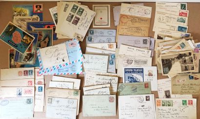 1 boite 142 lettres 1860/XXe lettres & cartes,...