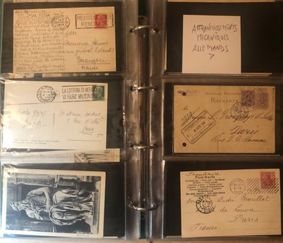 1 classeur vert de plus de 198 lettres oblitérations...