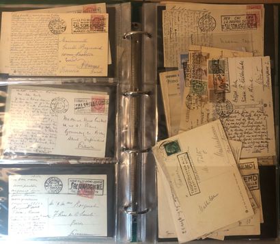 1 classeur vert de plus de 198 lettres oblitérations...