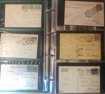1 classeur vert de plus de 198 lettres oblitérations...