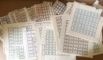 1 lot de timbres fictifs en feuilles, grand...