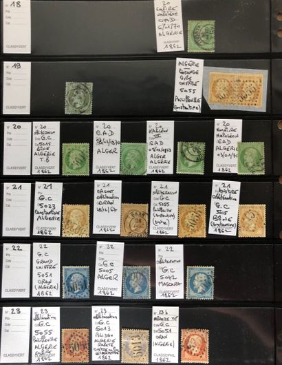 1 collection de 14 pages recto/verso avec...