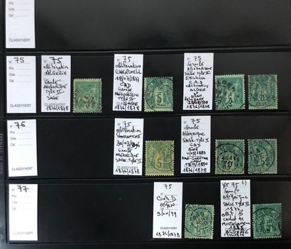 1 collection de 14 pages recto/verso avec...