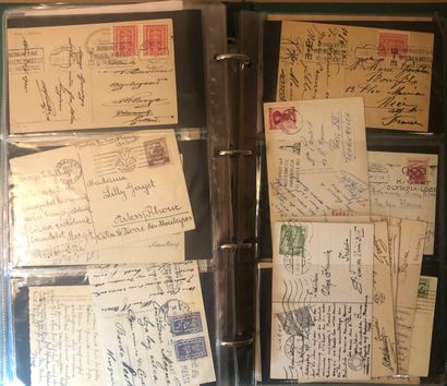 1 classeur vert de plus de 198 lettres oblitérations...