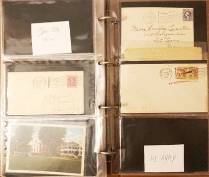 3 classeurs de plus de 424 lettres américaines...
