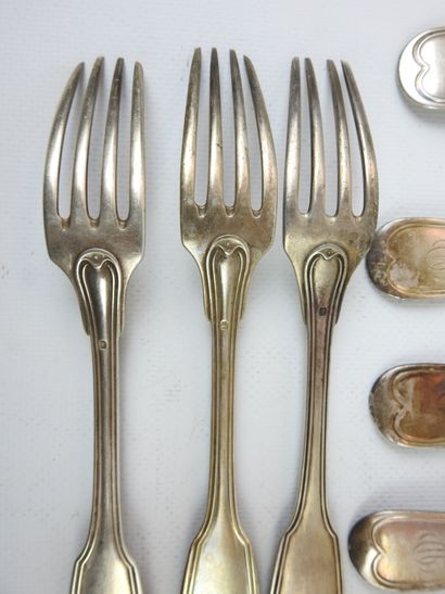 LOT of silver cutlery including twelve large...