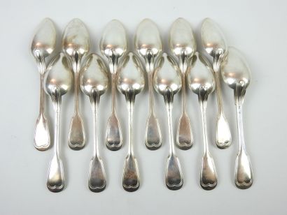CHRISTOFLE: set of twelve large silver plated...