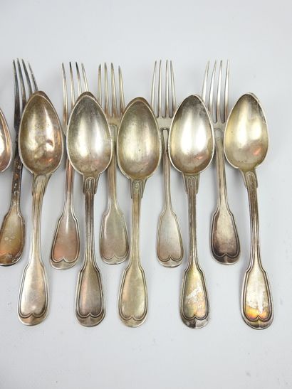 LARGE CUTLERY. Twelve large forks and twelve...