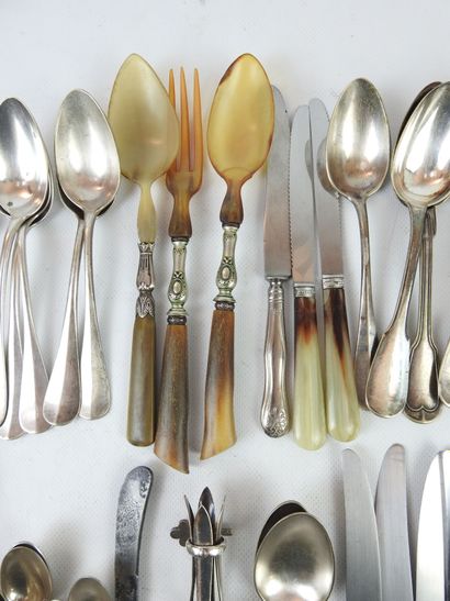 LOT OF silver plated cutlery including CHRISTOFLE:...