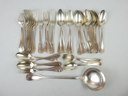LOT OF silver plated cutlery including large...