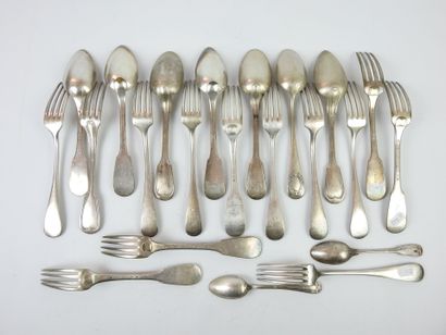 COUVERTS in silver plated metal including...