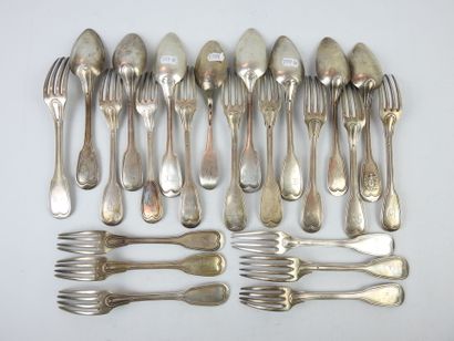 LOT of silver cutlery including twelve large...