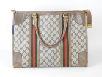 GUCCI: Canvas tote bag monogrammed with web...