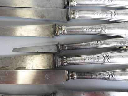 Set of knives with steel handle, probably...