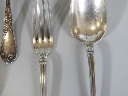 Eleven silver spoons, hallmark Minerve, Art...