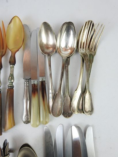 LOT OF silver plated cutlery including CHRISTOFLE:...