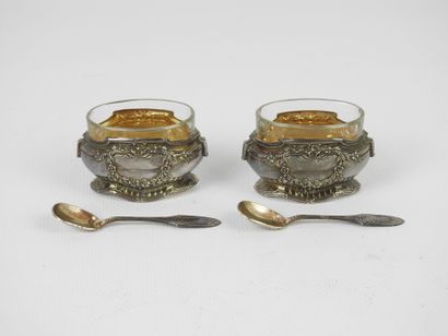 PAIR OF SALESWORKS in silver hallmarked Minerve...