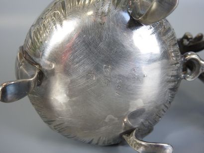 MONTURE of oil and vinegar cruet in silver...