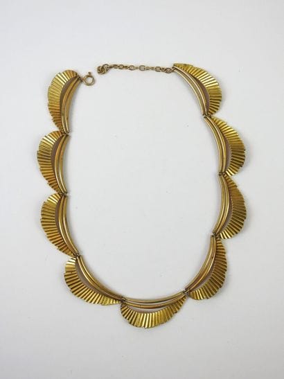 ART DECO : Golden metal necklace
